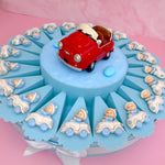 Torta Bomboniera 20 fette con Salvadanaio Centrale - Bimbo in macchina