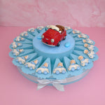 Torta Bomboniera 20 fette con Salvadanaio Centrale - Bimbo in macchina