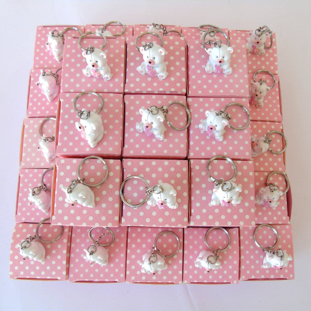Torta Bomboniera Nascita Battesimo - Portachiavi Orsetto Rosa