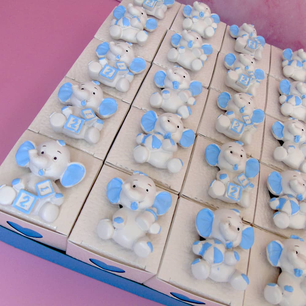 Torta Bomboniera Nascita Battesimo Elefante Celeste
