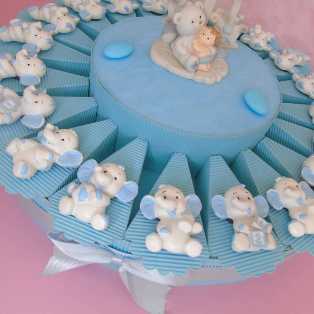 Torta Bomboniera Nascita Battesimo - Tema Elefante - Vendita Online