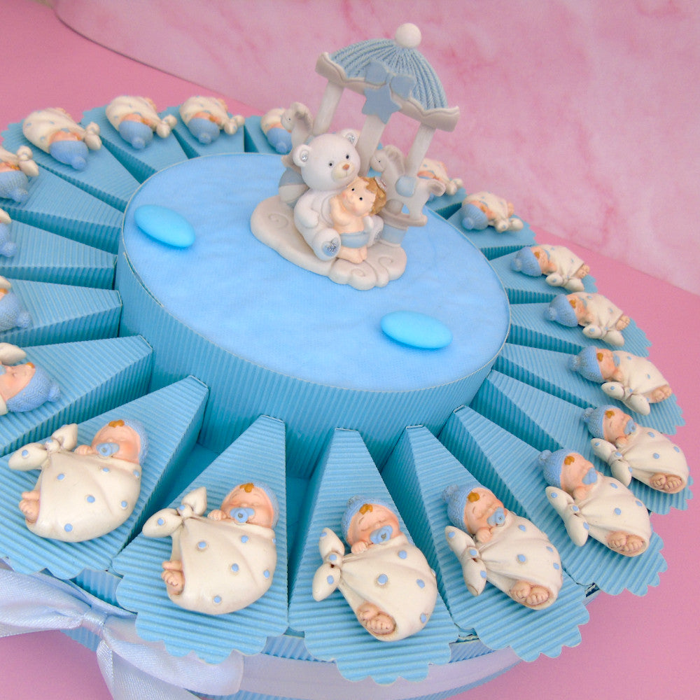 Torta Bomboniera Nascita Battesimo - Fagotto Celeste