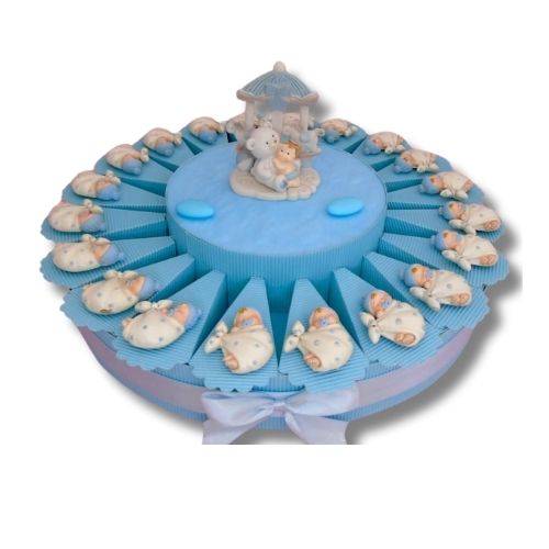 Torta Bomboniera Nascita Battesimo - Fagotto Celeste