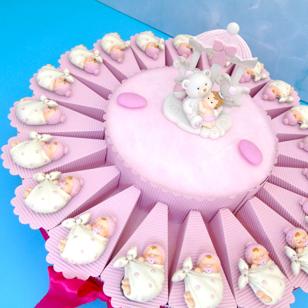 Torta Bomboniera Nascita Battesimo - Fagotto Rosa
