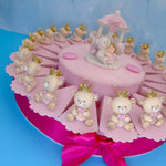 Torta Bomboniera Nascita Battesimo Orsetto Rosa