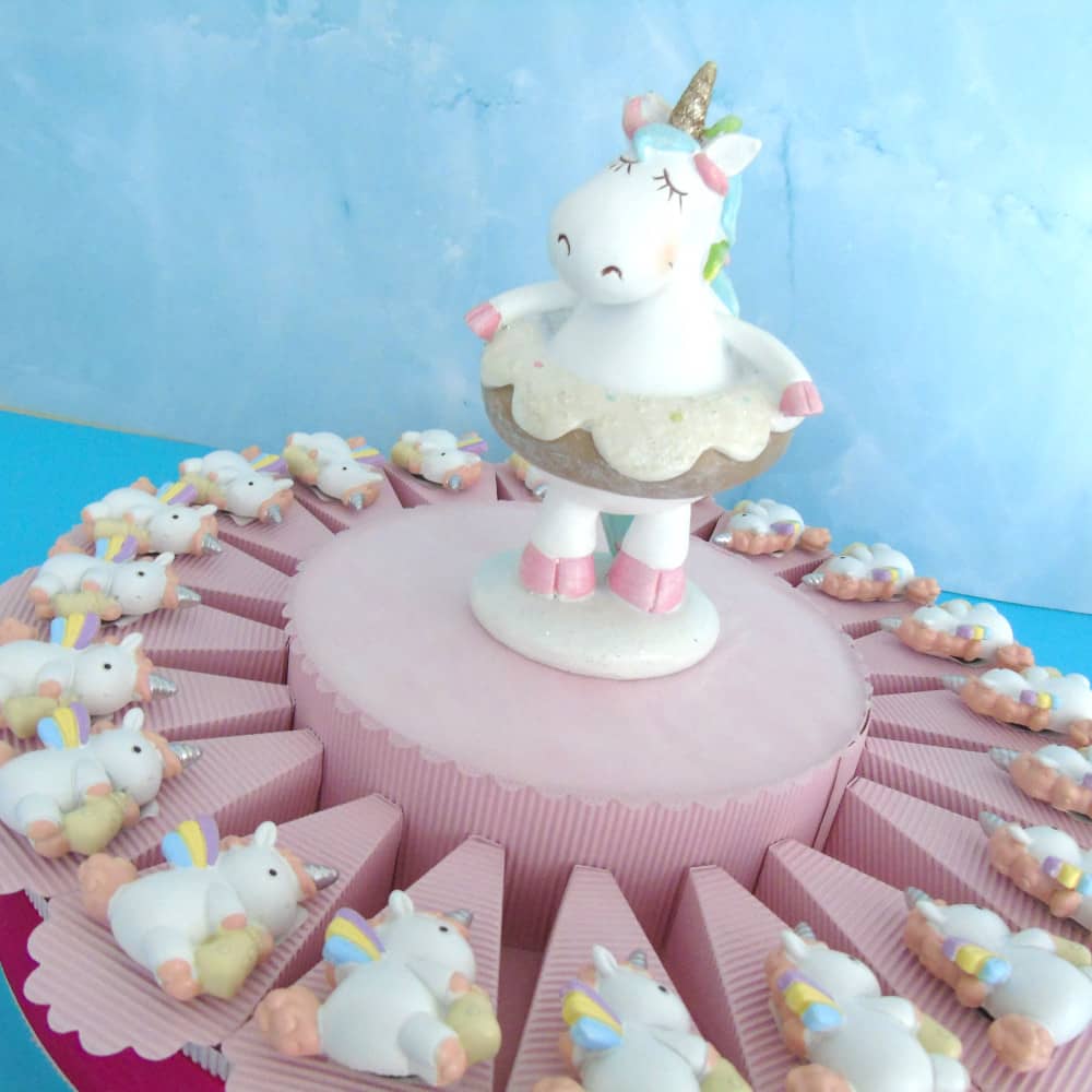 Torta Bomboniera Nascita Battesimo 20 Pezzi Unicorno con centrale