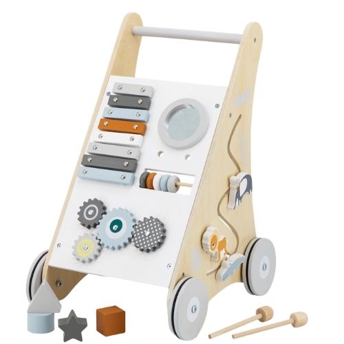 Carrello Primi Passi in Legno - Varie Attività Interattive - Tryco Baby 