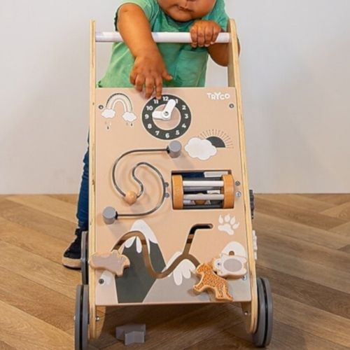 Carrello Primi Passi Natura in Legno - con Blocchi - Tryco Baby