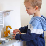Cucina Giocattolo in Legno - Bianco/Oro - Colori ad Acqua Atossici - Tryco Baby