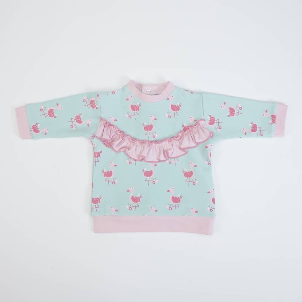 TUTA NEONATA BAMBINA IN COTONE PRIMAVERA "CIGNO" - maglia