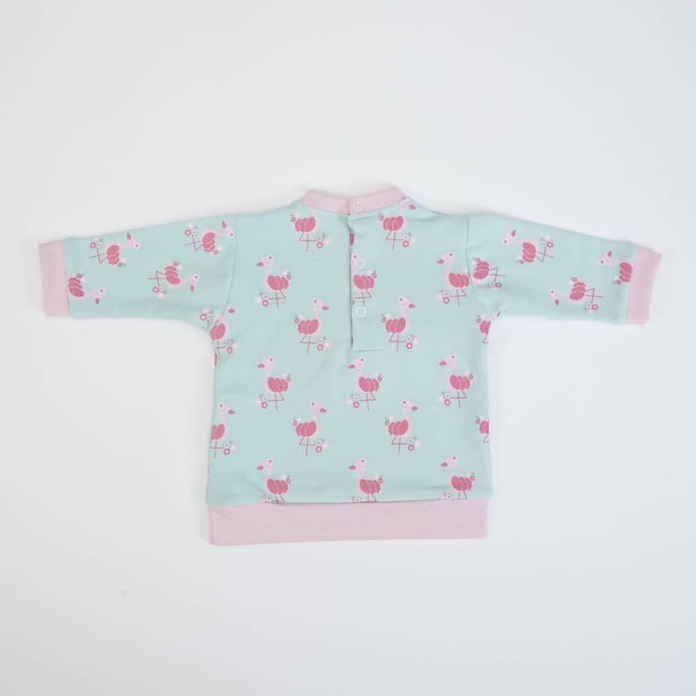 TUTA NEONATA BAMBINA IN COTONE PRIMAVERA "CIGNO" - retro maglia