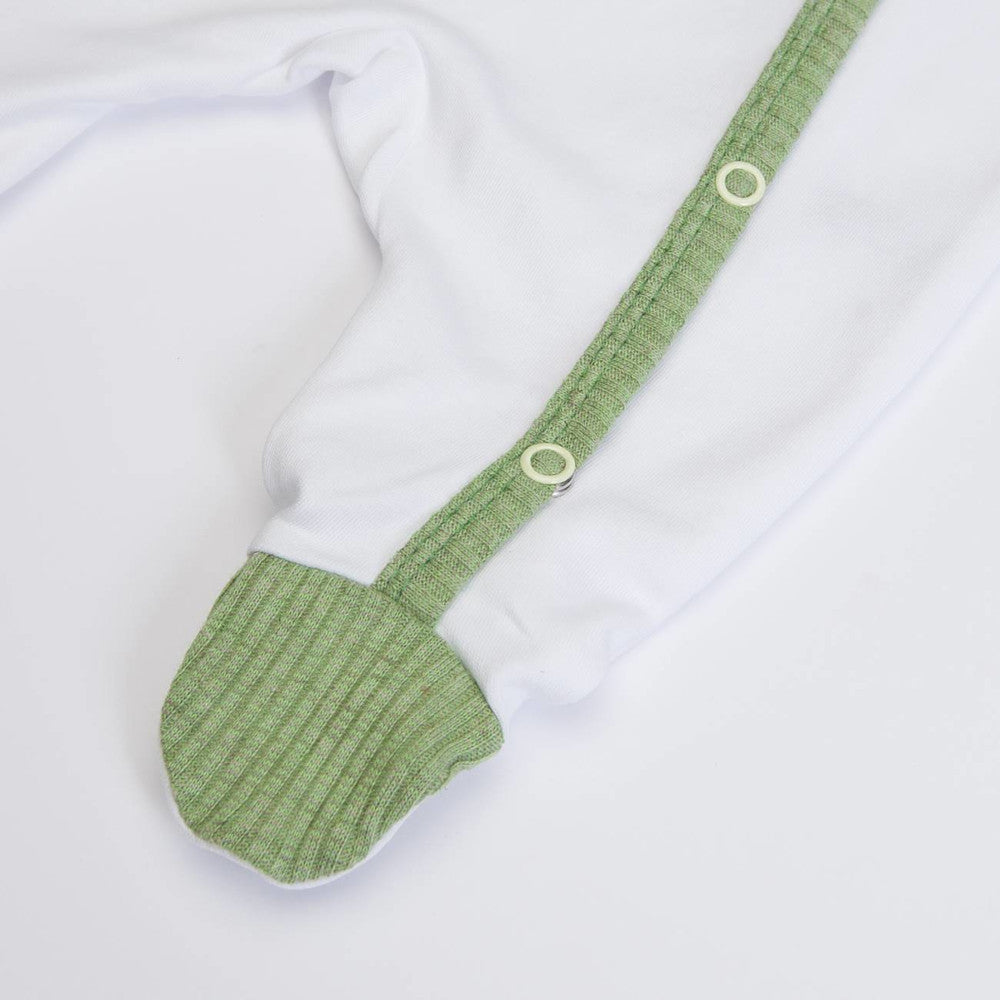 TUTINA NEONATO NASCITA MANICA LUNGA "PANDA" - particolare piedino