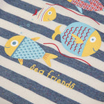 TUTINA NEONATO NASCITA MANICA LUNGA "PESCIOLINI" - Particolare stampa