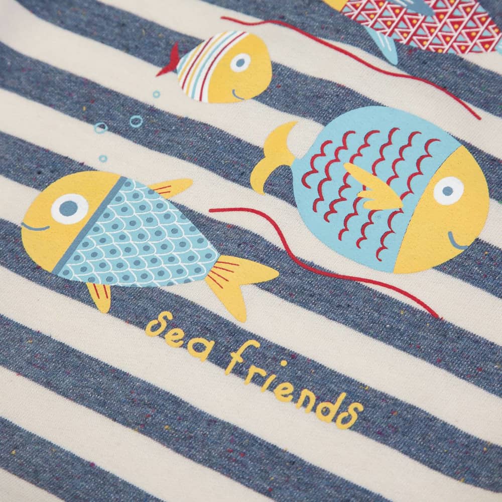 TUTINA NEONATO NASCITA MANICA LUNGA "PESCIOLINI" - Particolare stampa