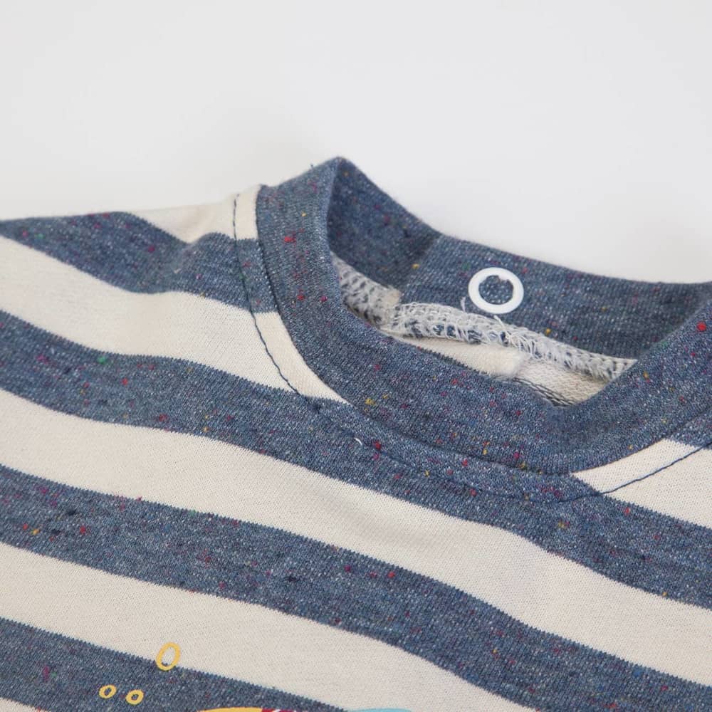 TUTINA NEONATO NASCITA MANICA LUNGA "PESCIOLINI" - Scollatura