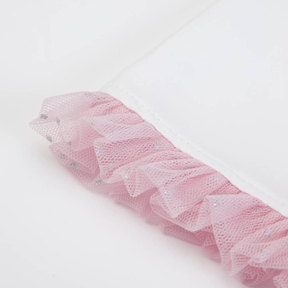 VESTITO BAMBINA NEONATA ESTIVO IN COTONE "CIGNO" - rouge tulle