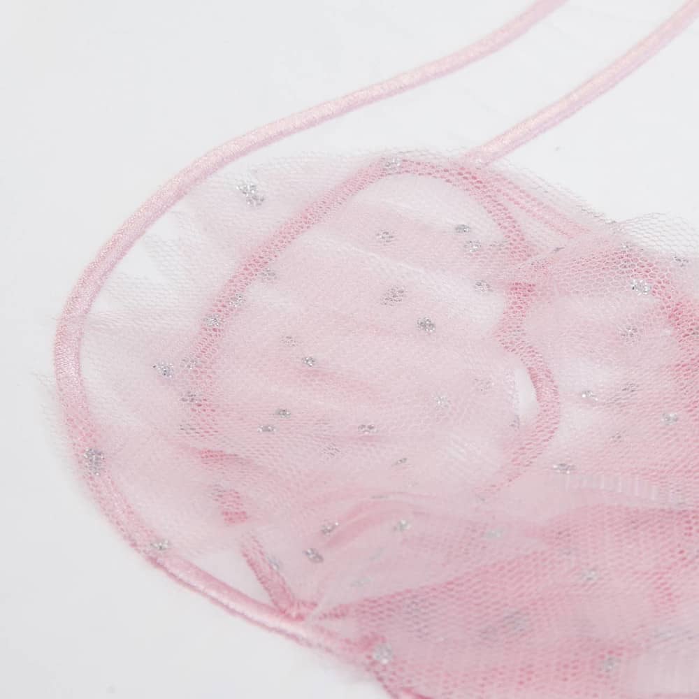 VESTITO BAMBINA NEONATA ESTIVO IN COTONE "CIGNO" - dettaglio tulle