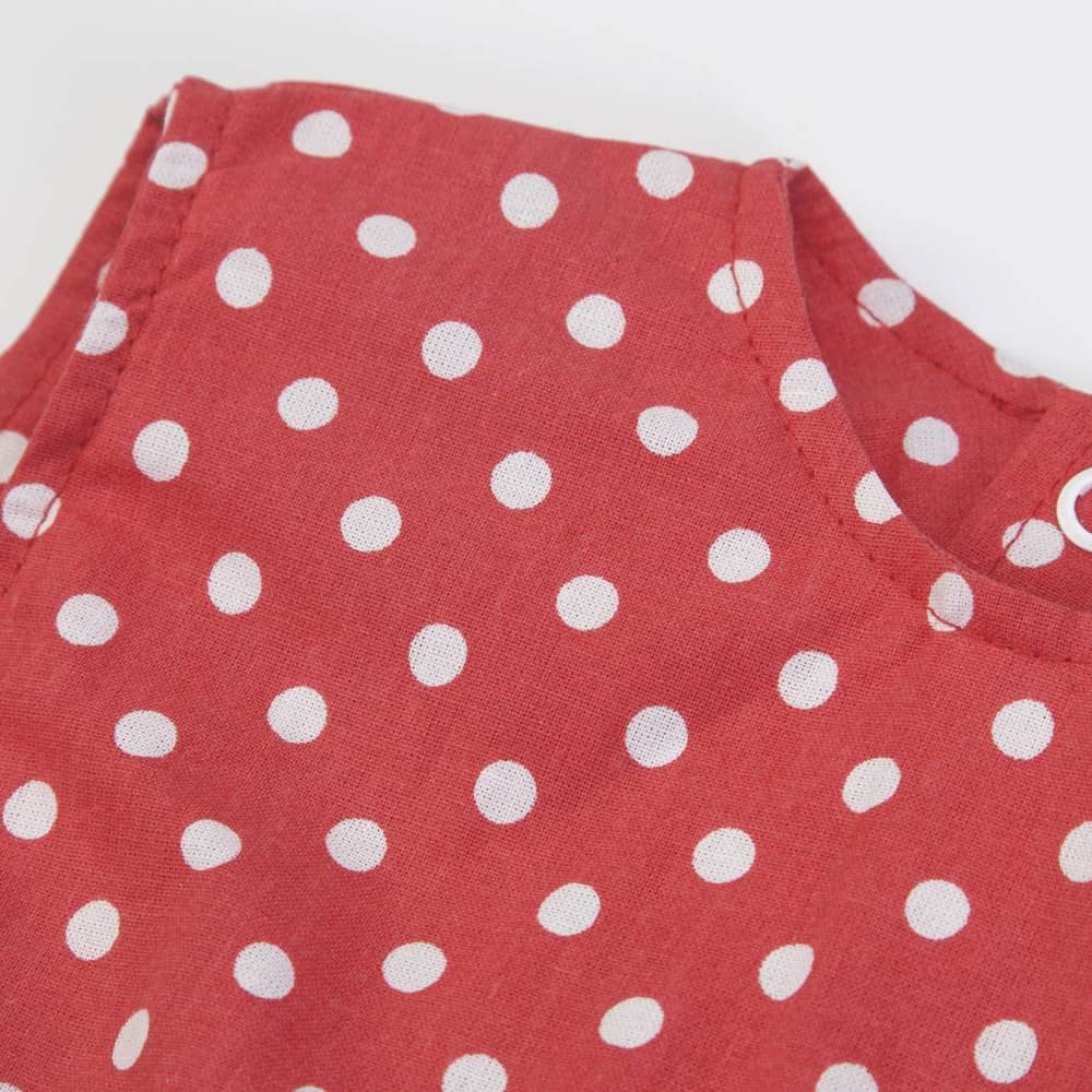 VESTITO NEONATA BAMBINA GIRO MANICA POIS "LADYBUG" - tessuto pois