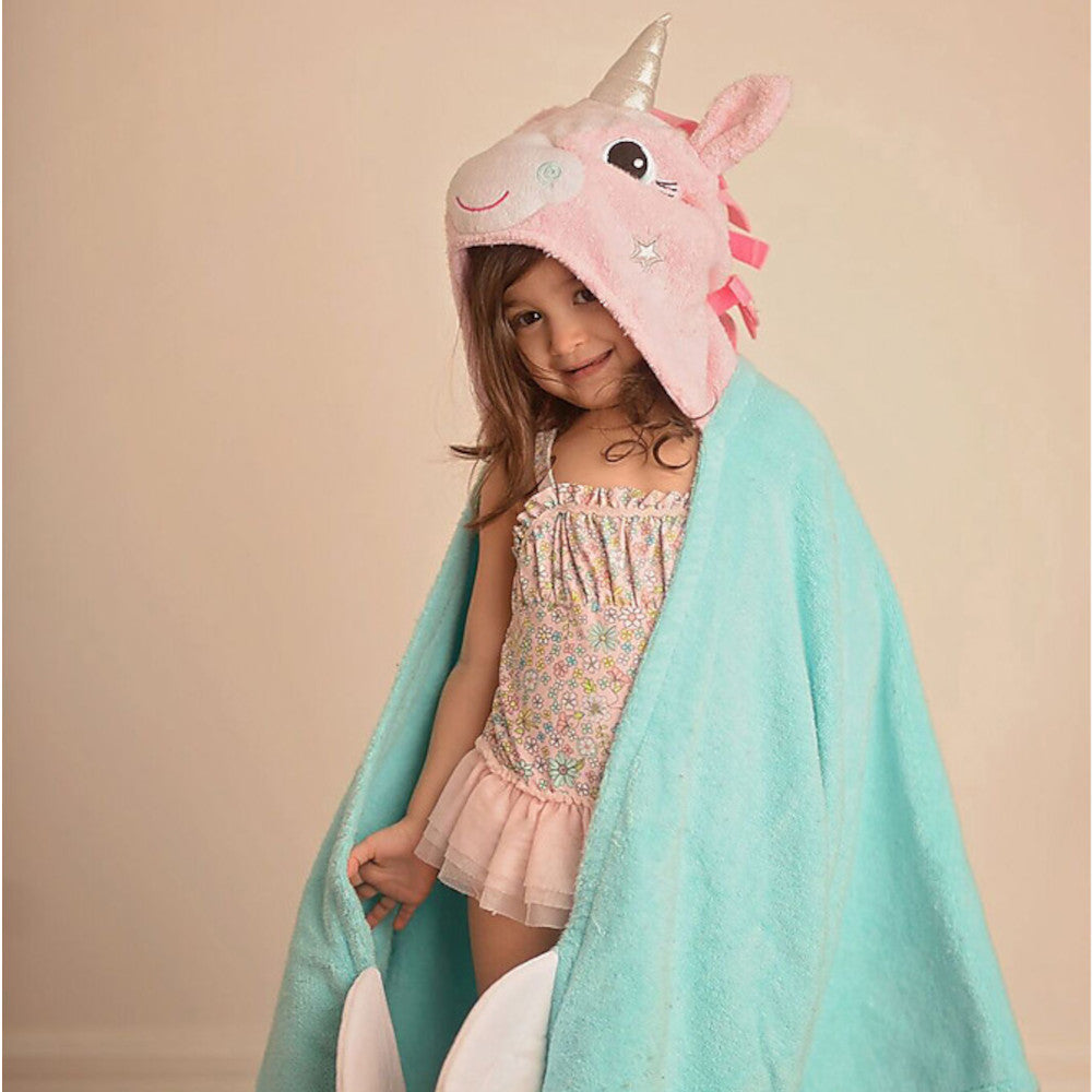 ASCIUGAMANO BIMBI CON CAPPUCCIO, Allie Unicorno - 100% cotone - ZOOCCHINI