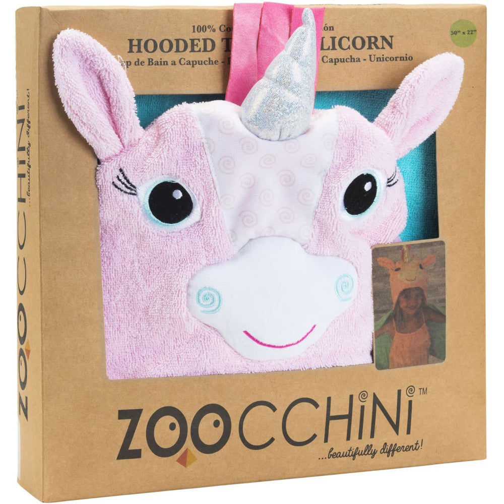 ASCIUGAMANO BIMBI CON CAPPUCCIO, Allie Unicorno - 100% cotone - ZOOCCHINI