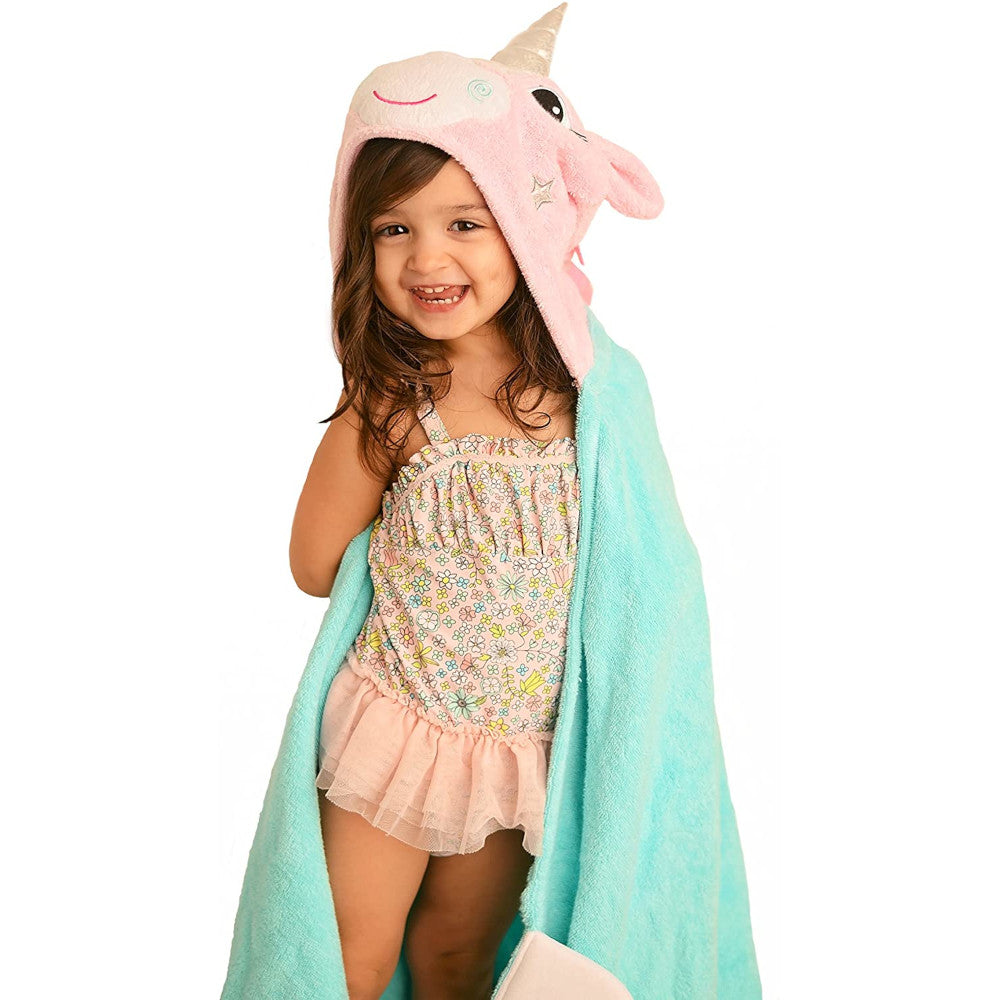 ASCIUGAMANO BIMBI CON CAPPUCCIO, Allie Unicorno - 100% cotone - ZOOCCHINI