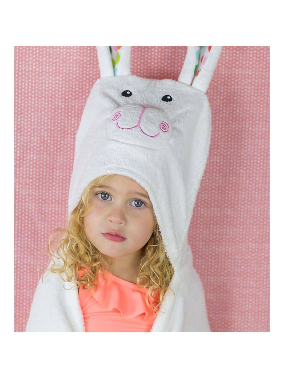 Asciugamano Bimbi con Cappuccio, Bella il Coniglio - 100% cotone - Zoocchini 