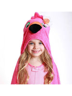 Asciugamano Bimbi con Cappuccio, Franny il Fenicottero - 100% cotone - Zoocchini