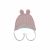 CAPPELLINO NEONATO IN TESSUTO A MAGLIA ROSA