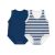 2 BODY TAGLIA UNICA 0-36 MESI PER NEONATO E BIMBO IN COTONE BIO ESTATE BLU