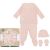 Cofanetto regalo nascita bambino completo + cappellino + muffole maglina rosa