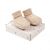 SCARPINE BABBUCCE NEONATO IN COTONE BIOLOGICO STAMPATO BEIGE