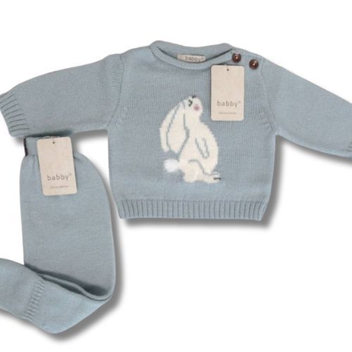 Completo Neonato Nascita in Misto Lana - Coniglietto - Babby