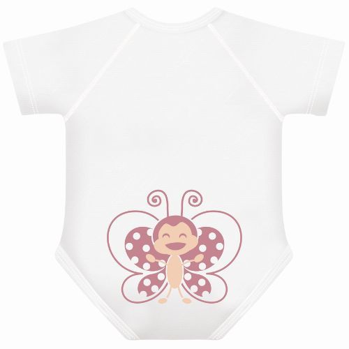 BODY TAGLIA UNICA 0-36 MESI PER NEONATO E BIMBO IN COTONE BIO 4SEASON FARFALLA