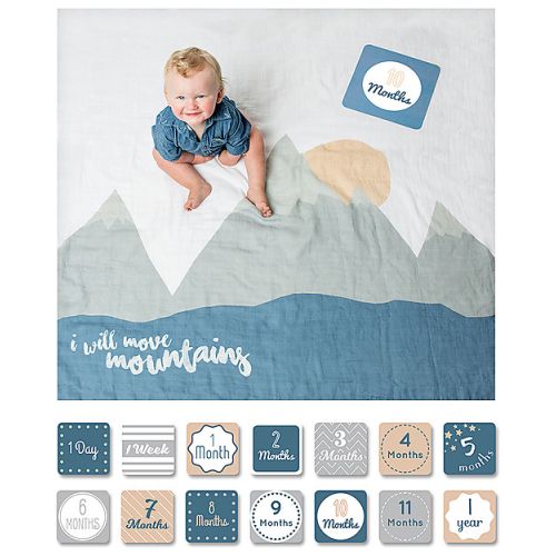KIT PRIMO ANNO - COPERTINA / MUSSOLA + 14 CARDS, I WILL MOVE MOUNTAINS - PER I BEBE` PIU` SOCIAL!