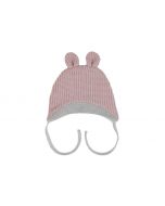 CAPPELLINO NEONATO IN TESSUTO A MAGLIA ROSA