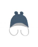 CAPPELLINO NEONATO IN TESSUTO A MAGLIA BLU