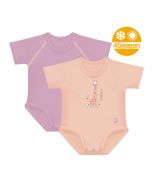 2 BODY TAGLIA UNICA 0-36 MESI PER NEONATO E BIMBO IN COTONE BIO 4SEASON LAVANDA