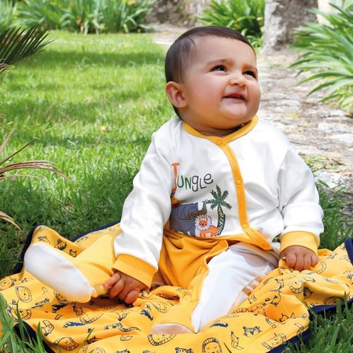 TUTINA NEONATO NASCITA MANICA LUNGA GIUNGLA