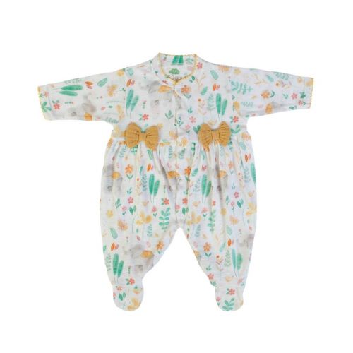 Tutina Neonato Nascita in Cotone Organico Primaverile Vintage