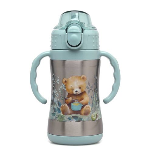 Budding Bear Borracce Con Cannuccia Per Bambini - Set Da 2 - 230 Ml - Morbide E Sicure Senza BPA - Ideali Per Svezzamento - Foto 9