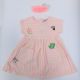 VESTITO NEONATA BAMBINA BIO RICAMATO CON FASCIA DA 3 A 24 MESI