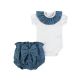 Pagliaccetto Neonata Bambina in Cotone Pois Blu