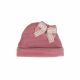 Cappellino Neonata Nascita in Ciniglia Rigata con Fiocco