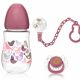 Set Regalo - Biberon, Ciuccio e Catenella - Rosa