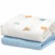 Set 2 Copertine in Mussola di Bamboo 120x120 cm - Celeste - Kiokids