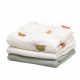 Set 3 Copertine Neonato in Mussola di Bamboo 70x70 cm - Verde