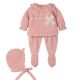 Completo Neonato in Misto Lana 3 Pezzi - Fiocco