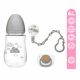 Set Regalo Biberon Neonato - Ciuccio in Silicone Catenella Portaciuccio 6+