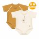 2 BODY TAGLIA UNICA 0-36 MESI PER NEONATO E BIMBO IN COTONE BIO 4SEASON SENAPE