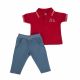 COMPLETO NEONATO BAMBINO DENIM CON POLO 